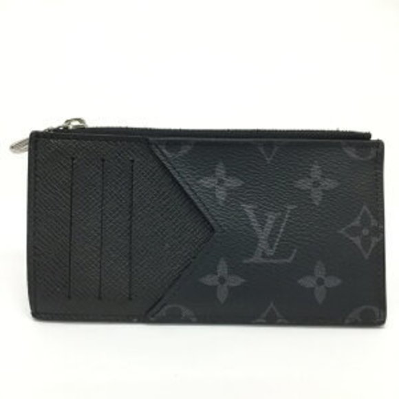 Louis Vuitton Monogram Holder Card Black Eclipse Coin - Picture 1 of 7